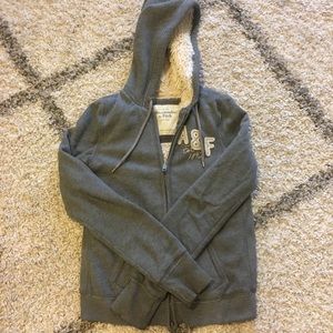 Abercrombie & Fitch Sherpa Lined Zip Up Hoodie